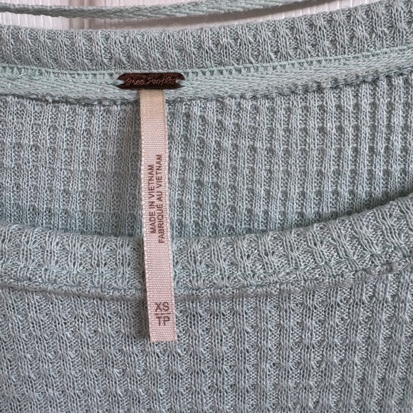 Free People Mint Green Lightweight Waffle Knit Top - Picture 5 of 10